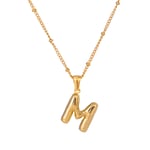 Gold color / 1 Piece Simple Casual Style Letter M Shape Stainless Steel  Gold Color Women's Pendant Necklace Picture13